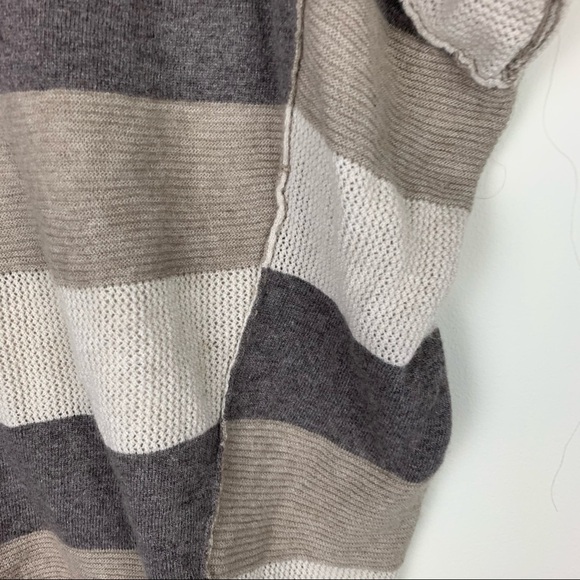 Splendid Beige Merino Wool and Alpaca Blend Striped Short Sleeve Soft Top - Picture 6 of 8